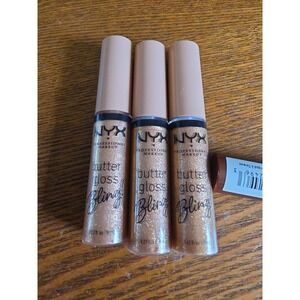(3) NYX Butter Gloss Bling! Lip Gloss 0.27 fl oz Sealed 01 - Bring The Bling
